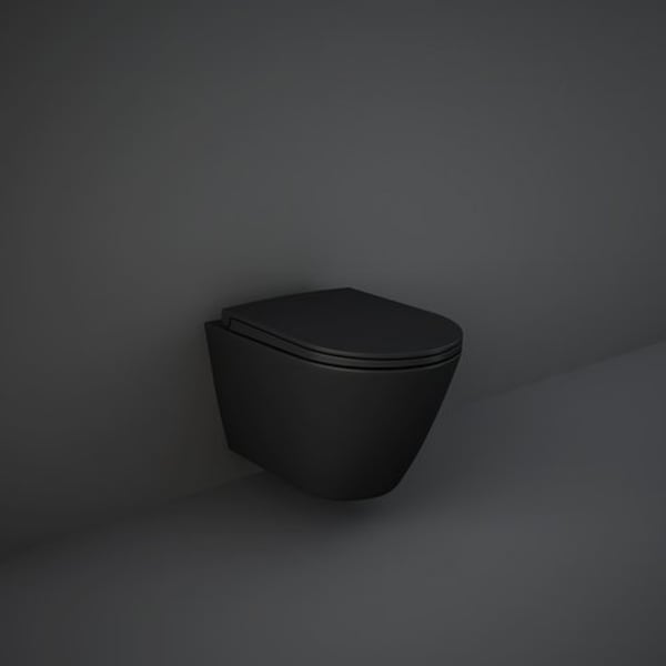 Λεκάνη Κρεμαστή Feeling Black Matt Rimless Rak Ceramics